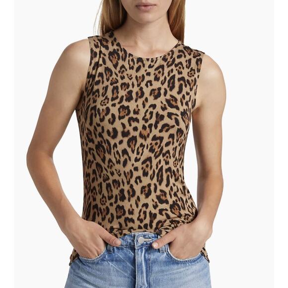 L'Agence Brown Leopard Shelly Tank Blouse XXS - Picture 2 of 8